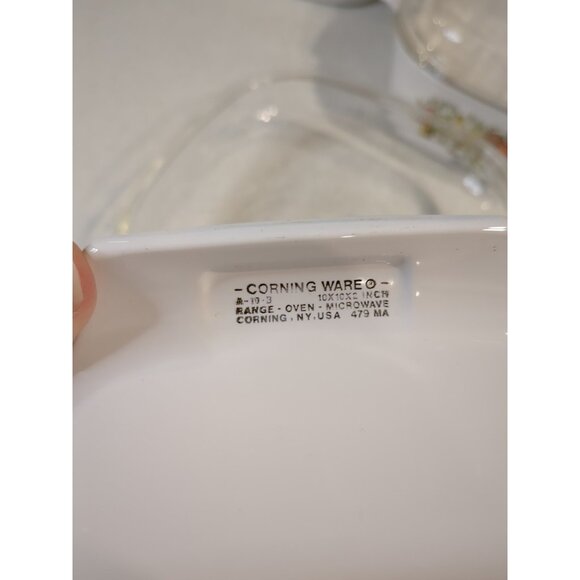 Corning Ware Spice of Life Le Romarin 10x10x2 Casserole Dish A-10 B with lid - Picture 13 of 14